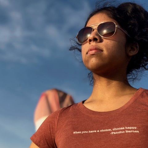 Aviatrix Pancho Barnes Choose Happy Quote tee